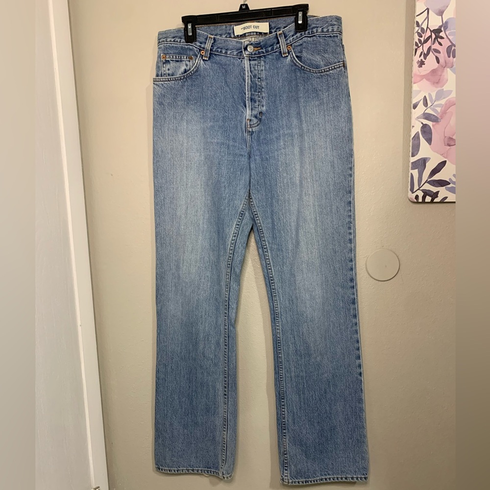 Vintage Classic Blue Denim Jeans Bootcut size 16 Long